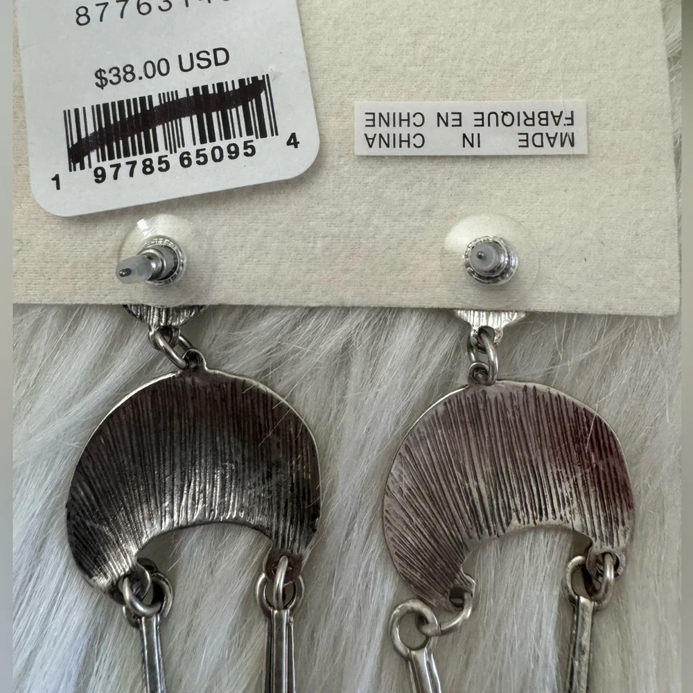 Free People Back To Brooklyn Dangle Silver Tone Boho Earrings - Picture 11 of 12